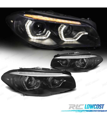 FARI BMW F10 F11 10-13 XENON AFS ANGEL EYES 3D LED DRL DINAMICI NERI