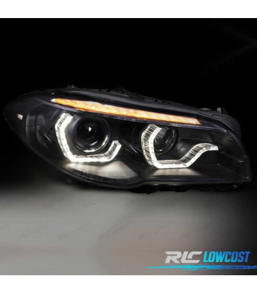 FARI BMW F10 F11 10-13 XENON AFS ANGEL EYES 3D LED DRL DINAMICI NERI