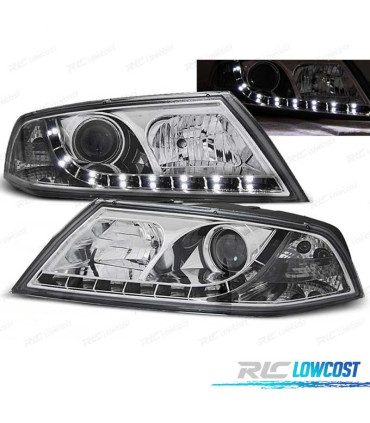 FARI SKODA OCTAVIA 2 04-08 XENON LUCE DIURNA LED CROMATI