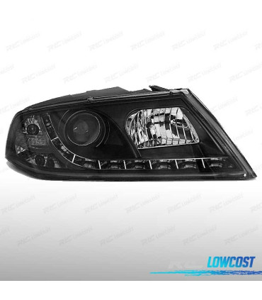 FARI SKODA OCTAVIA 2 04-08 XENON LUCE DIURNA LED NERO