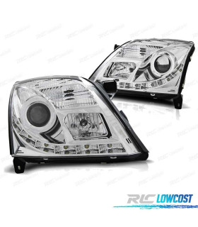 FARI OPEL VECTRA C 02-05 XENON LUCE DIURNA LED DRL CROMATO