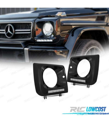 KIT LUCE DIURNA MERCEDES W461 W463 01-12 ANTERIORE DRL LED NERO