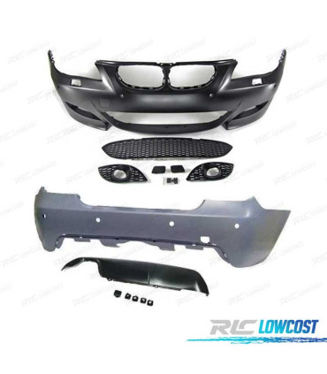 KIT CARROZZERIA BMW E60 03-07 PARAURTI ANTERIORE + POSTERIORE SRA PDC E PDC LOOK M5