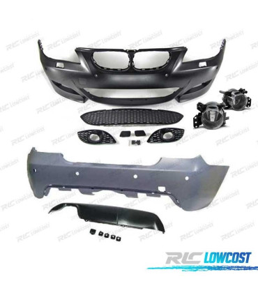KIT CARROZZERIA BMW E60 03-07 LOOK M5 PARAURTI ANTERIORE + POSTERIORE + FENDINEBBIA
