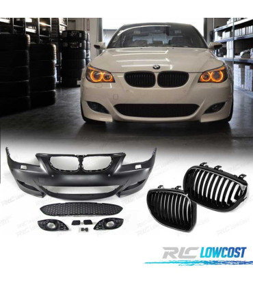 PARAURTI GRIGLIE BMW E60 03-07 LOOK M5 NERO LUCIDO PDC SRA