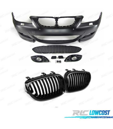 PARAURTI GRIGLIE BMW E60 03-07 LOOK M5 NERO LUCIDO PDC SRA
