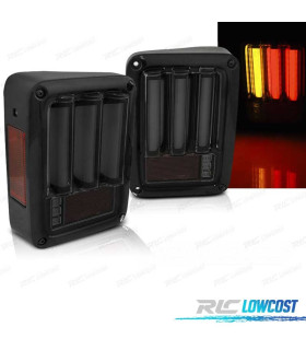 FANALI PER JEEP WRANGLER JK 07-18 LED BAR FUMÈ NERO
