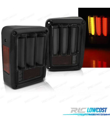 FANALI PER JEEP WRANGLER JK 07-18 LED BAR FUMÈ NERO