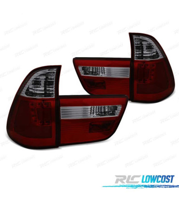 FANALI BMW X5 E53 99-03 ROSSO AFFUMICATO LED