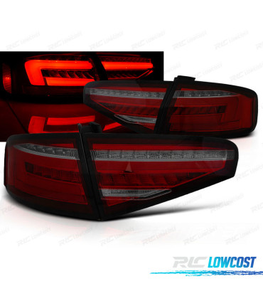 FANALI AUDI A4 B8 12-15 SEDAN LED ROSSO AFFUMICATO PER HALOGENO