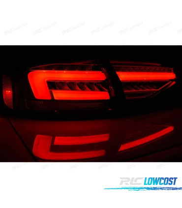 FANALI AUDI A4 B8 12-15 SEDAN LED ROSSO AFFUMICATO PER HALOGENO