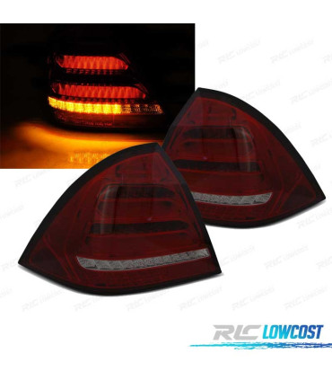 FANALI MERCEDES CLASSE C W203 SEDAN 00-04 A LED DINAMICI ROSSI FUMÉ