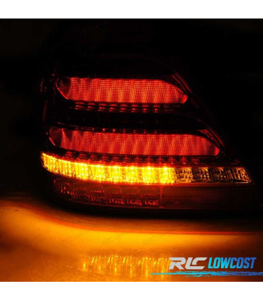 FANALI MERCEDES CLASSE C W203 SEDAN 00-04 A LED DINAMICI ROSSI FUMÉ