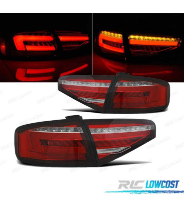 FANALI AUDI A4 B8 12-15 SEDAN LED ROSSO BIANCO PER HALOGENO