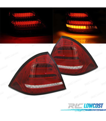 FANALI MERCEDES W203 SEDAN 00-04 A LED DINAMICI ROSSI BIANCHI