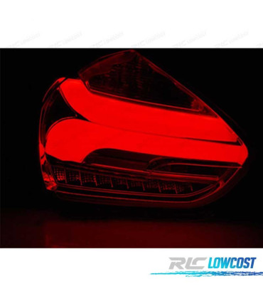 FANALI PER FORD FOCUS MK3 HATCHBACK 15-18 A LED DINAMICI ROSSI FUMÉ