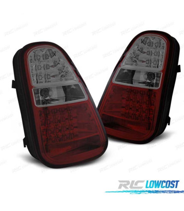 FANALI MINI COOPER R50 R52 R53 04-06 LED ROSSO AFFUMICATO