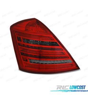 FANALI MERCEDES W221 CLASSE S 05-09 LED DINAMICI LOOK W222 ROSSO AFFUMICATO