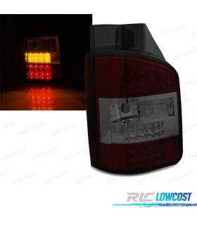FANALI PER VOLKSWAGEN VW T5 10-15 TRASPORTER 2P LED ROSSO AFFUMICATO