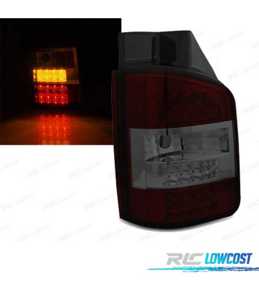 FANALI PER VOLKSWAGEN VW T5 10-15 TRASPORTER 2P LED ROSSO AFFUMICATO
