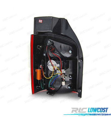 FANALI PER VOLKSWAGEN VW T5 10-15 TRASPORTER 2P LED ROSSO AFFUMICATO