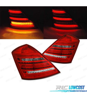FANALI PER MERCEDES W221 CLASSE S 05-09 LED DINAMICI LOOK W222 ROSSO BIANCO