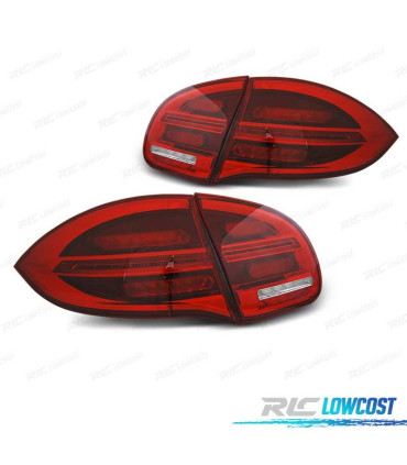 FANALI PORSCHE CAYENNE 10-15 A LED COMPLETI A BARRA DINAMICI ROSSO BIANCO