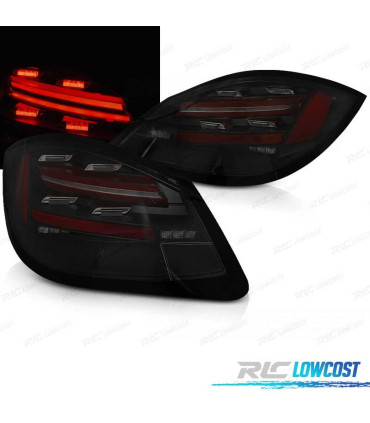 FANALI PER PORSCHE BOXSTER CAYMAN 987 09-12 BARRE LED DINAMICHE NERE AFFUMICATE