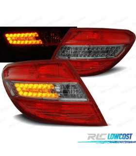 FARI LED PER MERCEDES C-CLASS W204 SEDAN 07-10 ROSSO FUMÉE LED