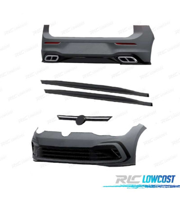 KIT CARROZZERIA VOLKSWAGEN VW GOLF VIII 20- LOOK R LINE PARAURTI + PEDANE