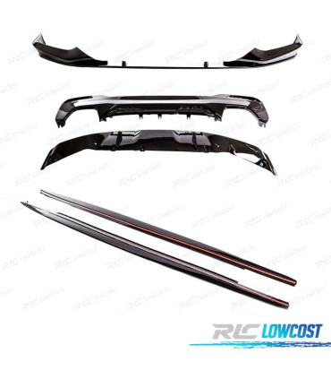 KIT SPOILER PER BMW G30 G31 17-19 LOOK M PERFORMANCE NERO LUCIDO