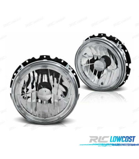 FARI PER VOLKSWAGEN VW GOLF MK1 74-83 ANGEL EYES FONDO CROMATO