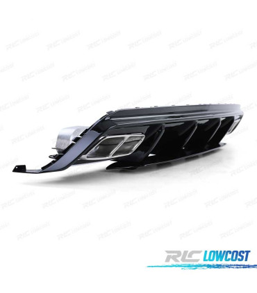 DIFFUSORE MERCEDES CLASSE A W176 12-18 LOOK A45 AMG NERO LUCIDO + TERMINALI DI SCARICO