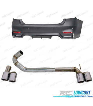 PARAURTI POSTERIORE BMW F30 LOOK M3 11-18 + KIT SCARICO