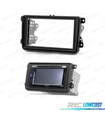 CORNICE NERA RADIO 2-DIN PER SEAT ALTEA LEON TOLEDO SKODA FABIA OCTAVIA SUPERB VOLKSWAGEN VW TIGUAN GOLF PASSAT POLO...