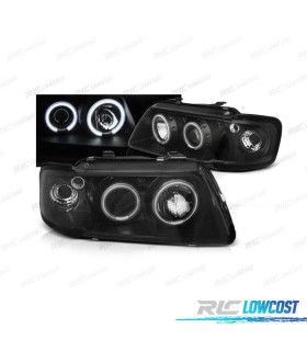 FARI PER AUDI A3 8L 96-00 ANGEL EYES CCFL FONDO NERO