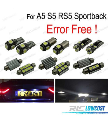 KIT 24 LAMPADE LED INTERNE PER AUDI A5 S5 RS5 SPORTBACK 2009-2015