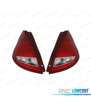 FANALI PER FORD FIESTA MK7 08-12 LED ROSSO CROMATO