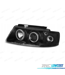 FARI PER VOLKSWAGEN VW PASSAT 3B 96-00 ANGEL EYES FONDO NERO