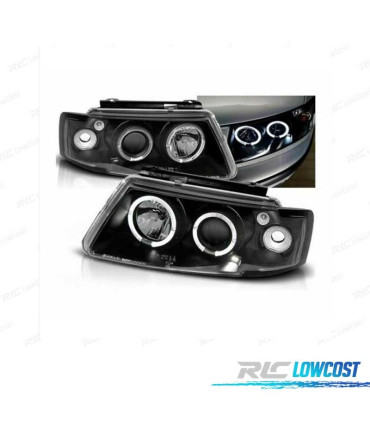 FARI PER VOLKSWAGEN VW PASSAT 3B 96-00 ANGEL EYES FONDO NERO