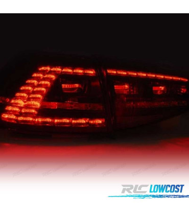 FANALI VOLKSWAGEN VW GOLF 7 12-17 LOOK GTI FRECCIA LED DINAMICA ROSSO CHIARO