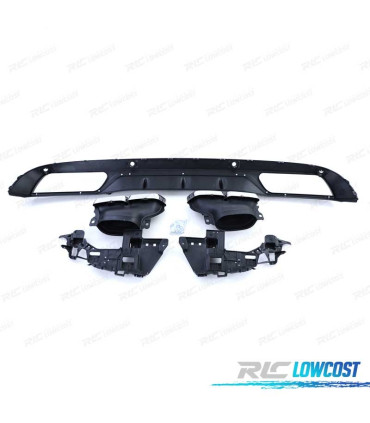 DIFFUSORE MERCEDES CLASSE C S205 14-18 AMG NERO OPACO + TERMINALI DI SCARICO