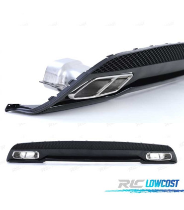DIFFUSORE MERCEDES CLASSE A W176 12-15 AMG + TERMINALI DI SCARICO CROMATI LOOK A45