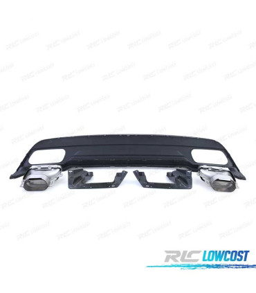 DIFFUSORE MERCEDES CLASSE A W176 12-15 AMG + TERMINALI DI SCARICO CROMATI LOOK A45