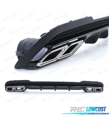 DIFFUSORE MERCEDES CLASSE E W212 SEDAN 13-16 AMG + TERMINALI DI SCARICO