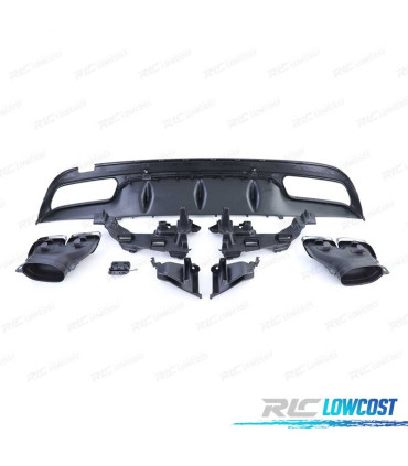 DIFFUSORE MERCEDES CLASSE C W205 SEDAN 14-18 AMG NERO OPACO + TERMINALI DI SCARICO