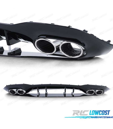 DIFFUSORE MERCEDES CLASSE A W177 18- A45 AMG NERO LUCIDO + TERMINALI DI SCARICO