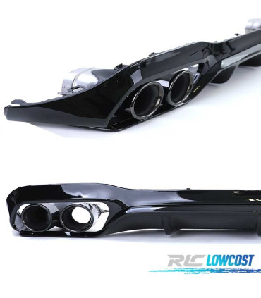 DIFFUSORE MERCEDES CLASSE E W213 SEDAN 16- AMG E53 NERO LUCIDO + TERMINALI DI SCARICO