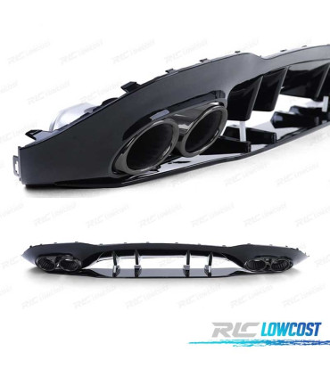 DIFFUSORE MERCEDES CLASSE A W177 18- A45 AMG NERO LUCIDO TERMINALI SCARICO