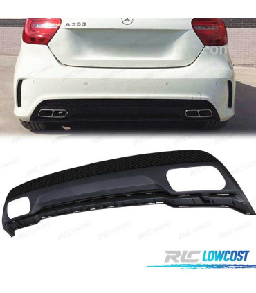 DIFFUSORE MERCEDES CLASSE A W176 12-18 LOOK AMG A45 DOPPIA USCITA